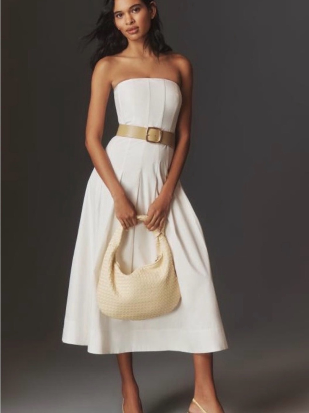 Mare Mare x Anthropologie Seamed Strapless Midi Dress